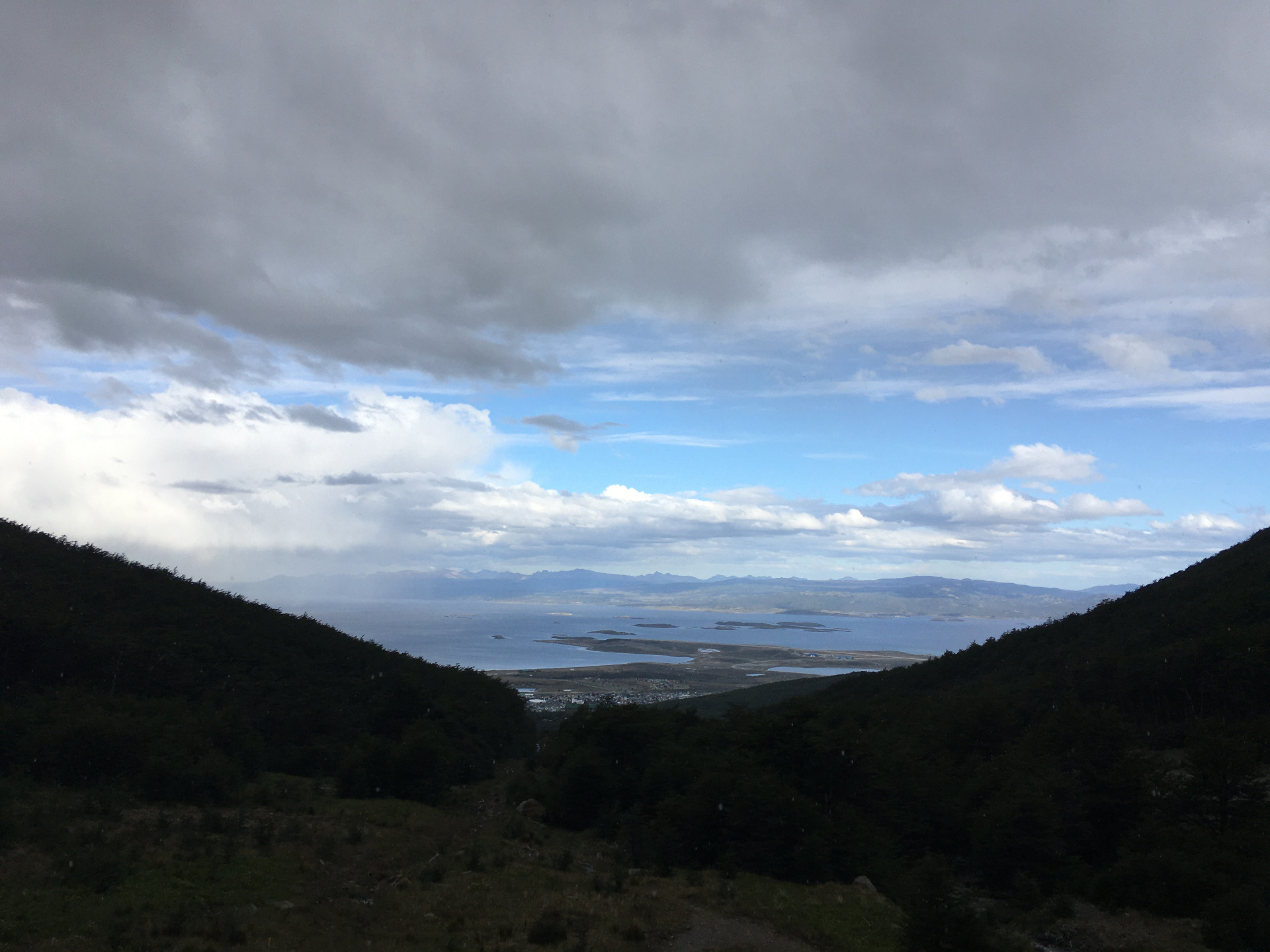 View down to departure port from mountain
